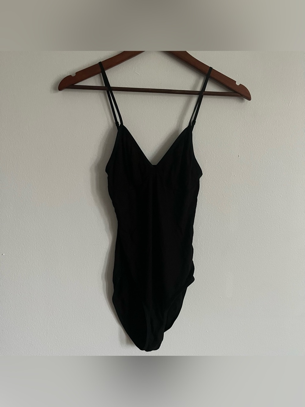 American Apparel Ribbed V Neck Bodysuit